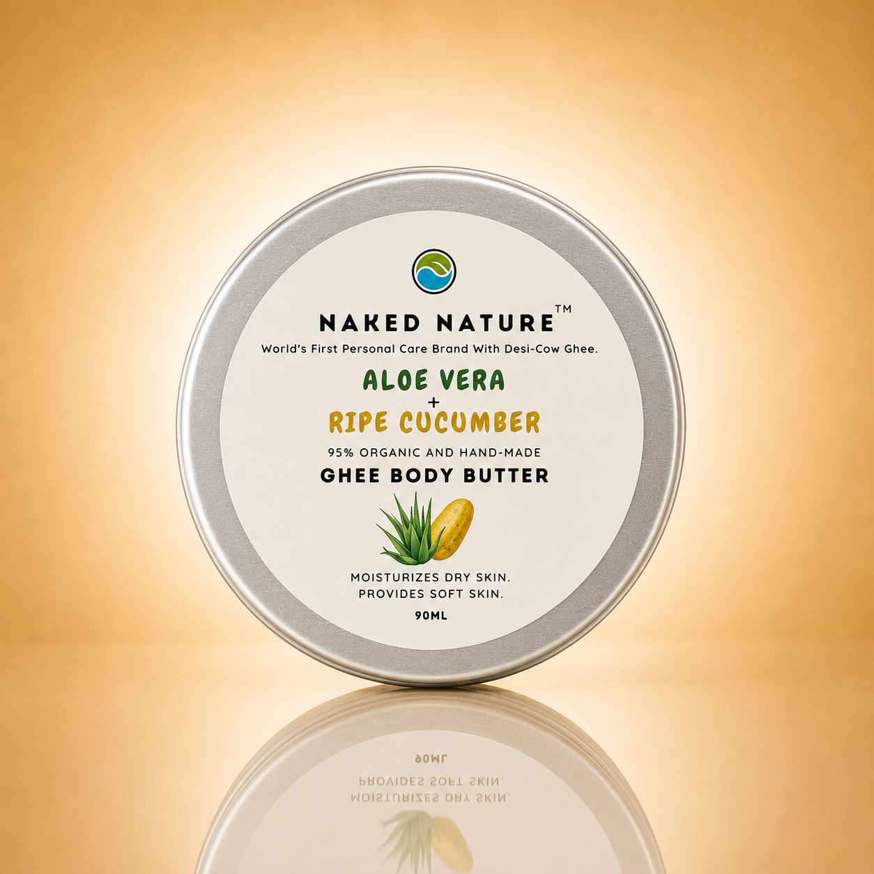 Ghee Body Butter (Ripe Cucumber + Aloevera) - For Dry Skin.