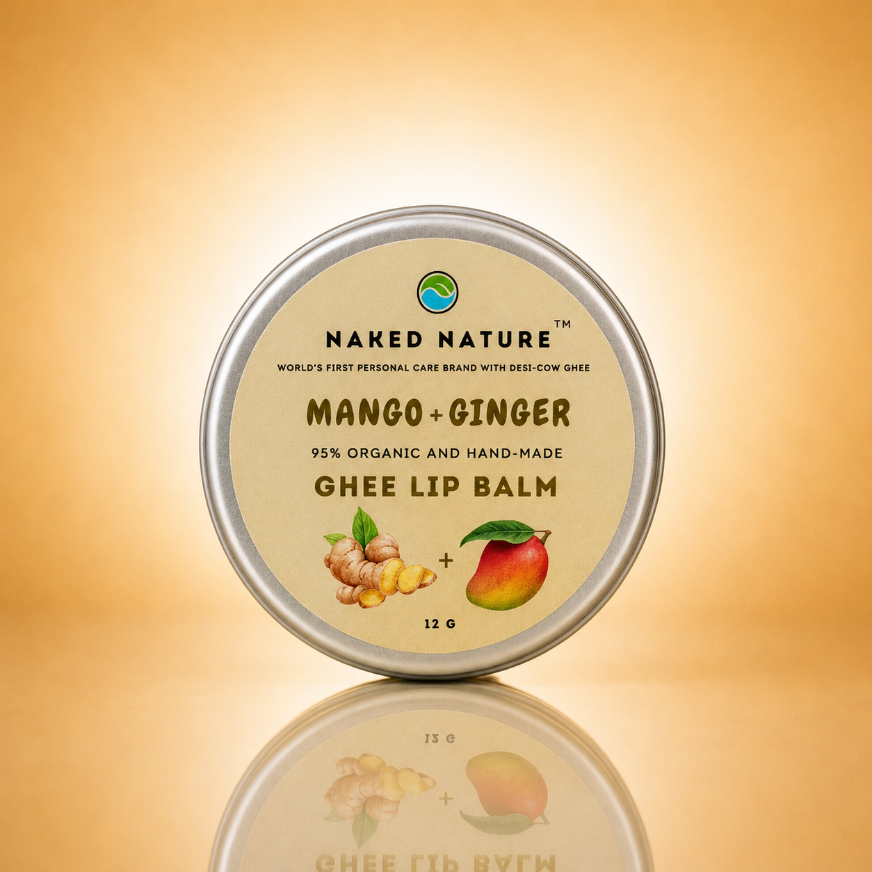 Mango, Ginger & Ghee Lip Balm - For Soft, Smooth & Moisturized Lips