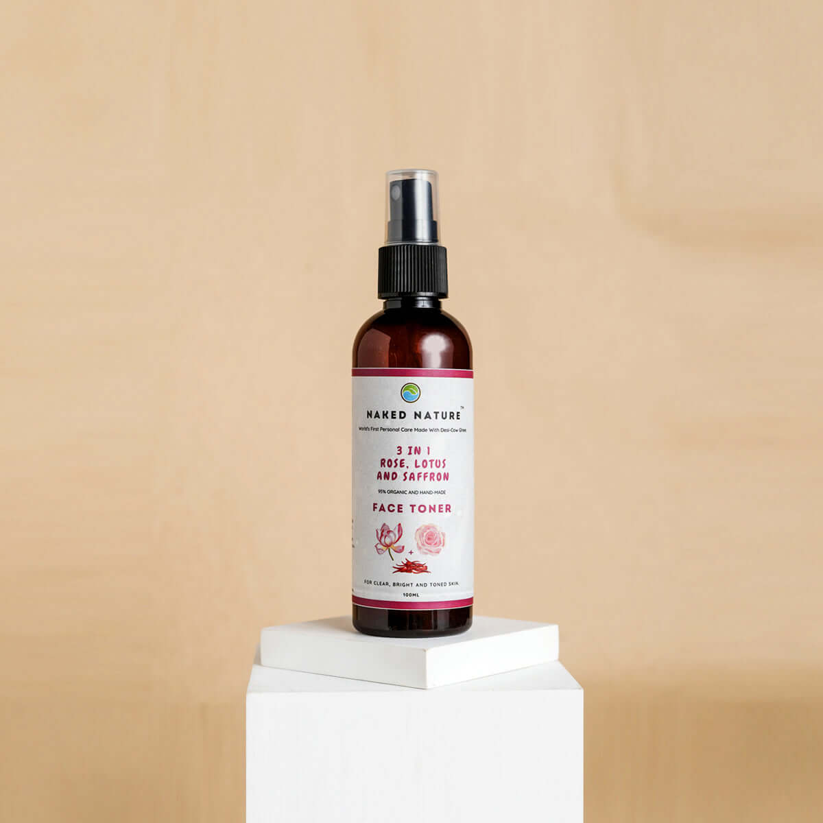 3 in 1 Floral Face Toner with Rose, Lotus and Saffron (102 ml)