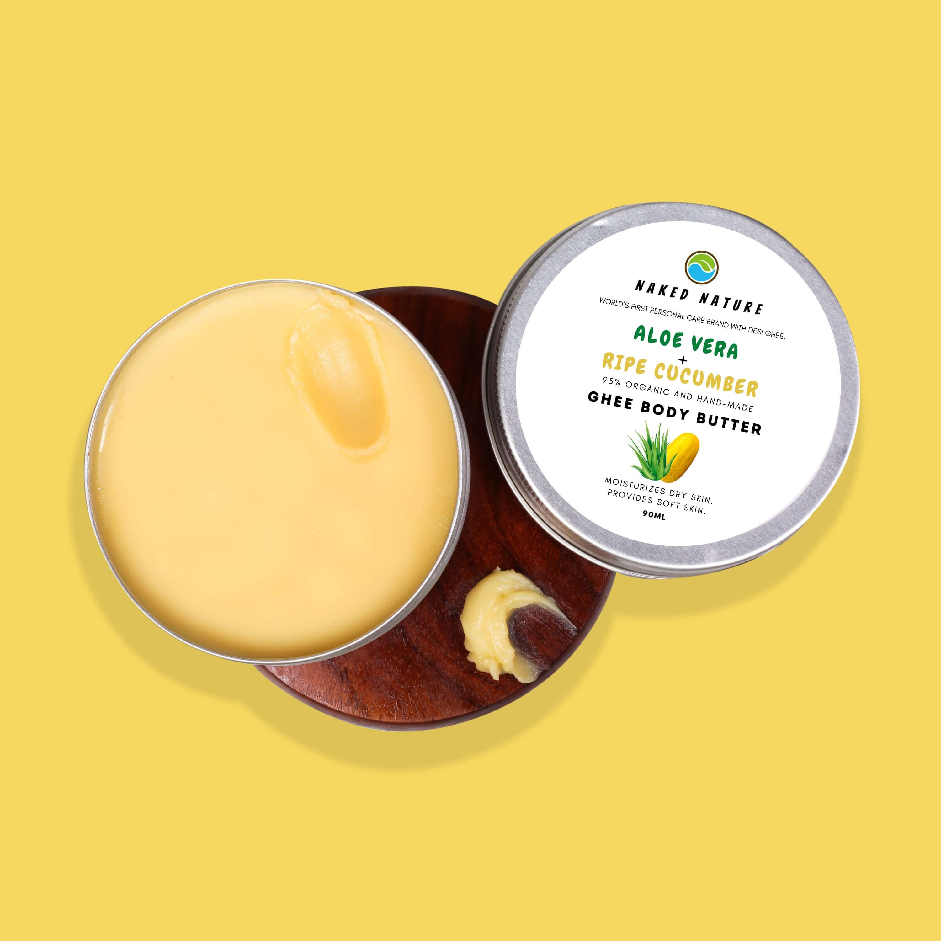 Ghee Body Butter (Ripe Cucumber + Aloevera) - For Dry Skin.