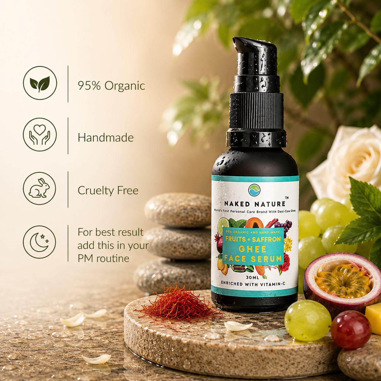 Ghee Face Serum (Fruits + Saffron) 30ml