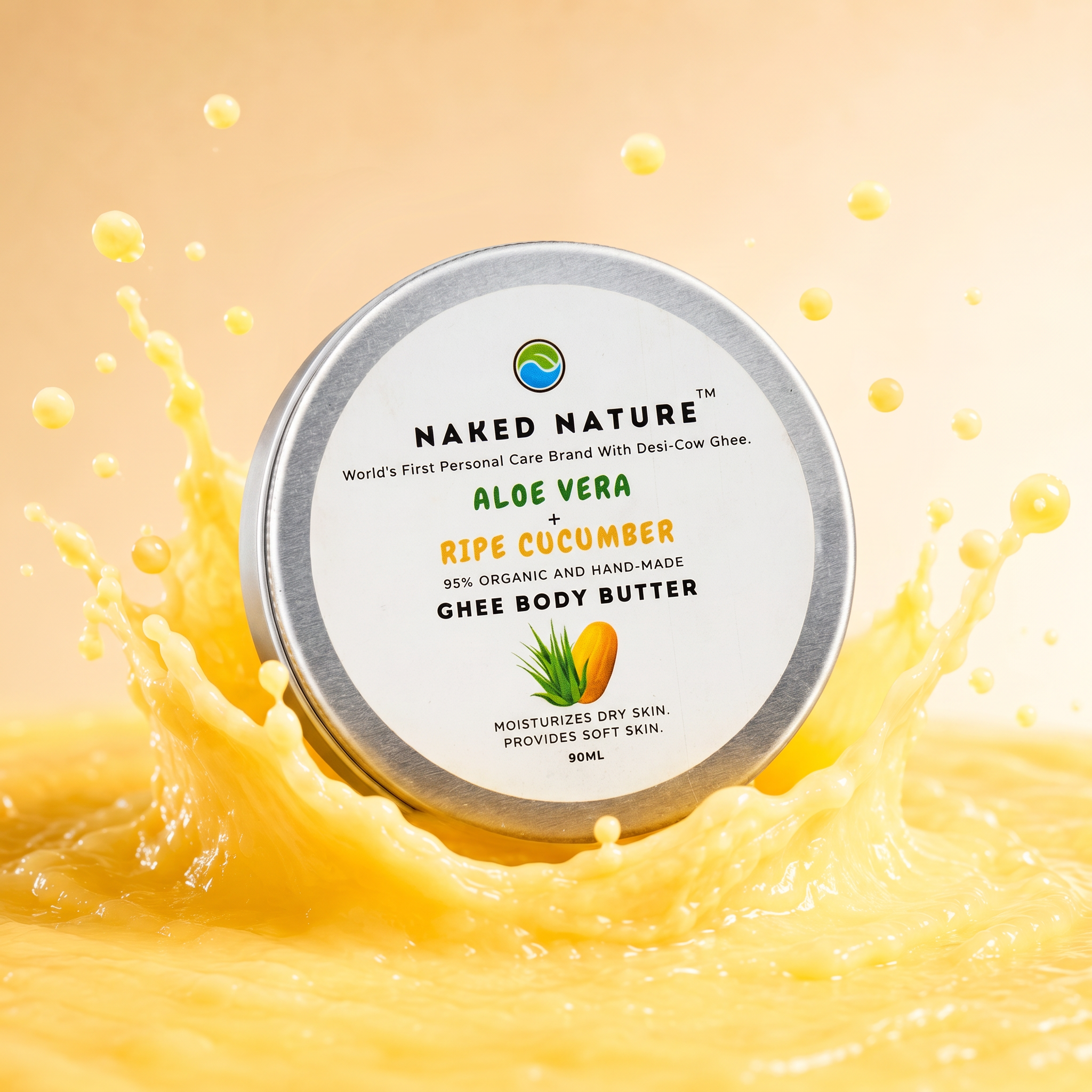 Ghee Body Butter (Ripe Cucumber + Aloevera) - For Dry Skin.
