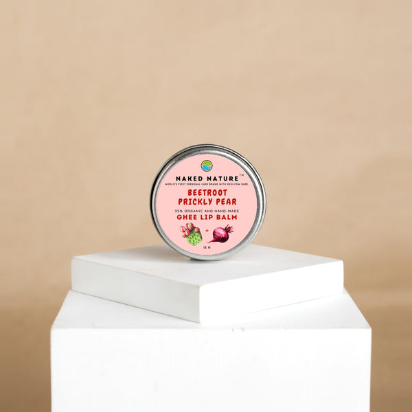 Beetroot, prickly pears Ghee Lip Balm (12g) - For Soft, Supple and Pinkish Lips.