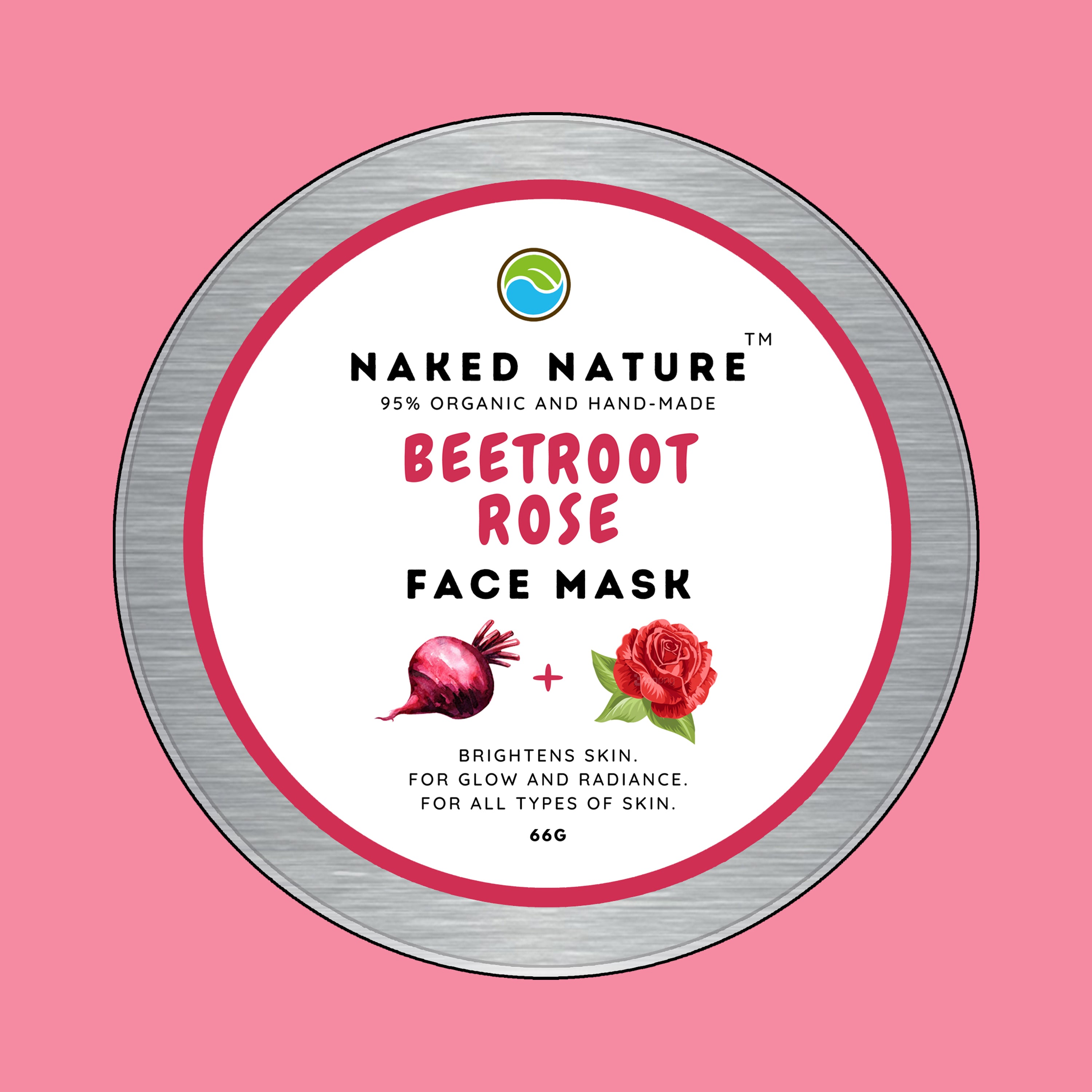 Beetroot + Rose Face Mask - Gives Clear and Pink Skin Texture.