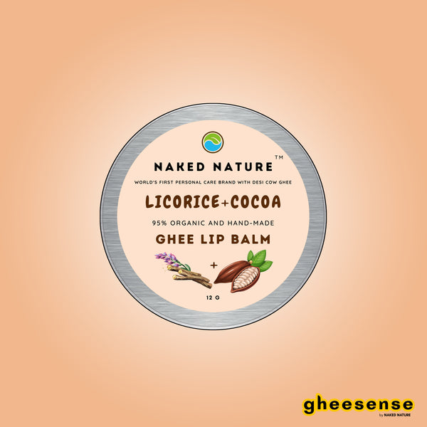 Licorice, Cocoa Ghee Lip Balm - For Lip Pigmentation and Cures Chapped Lips.