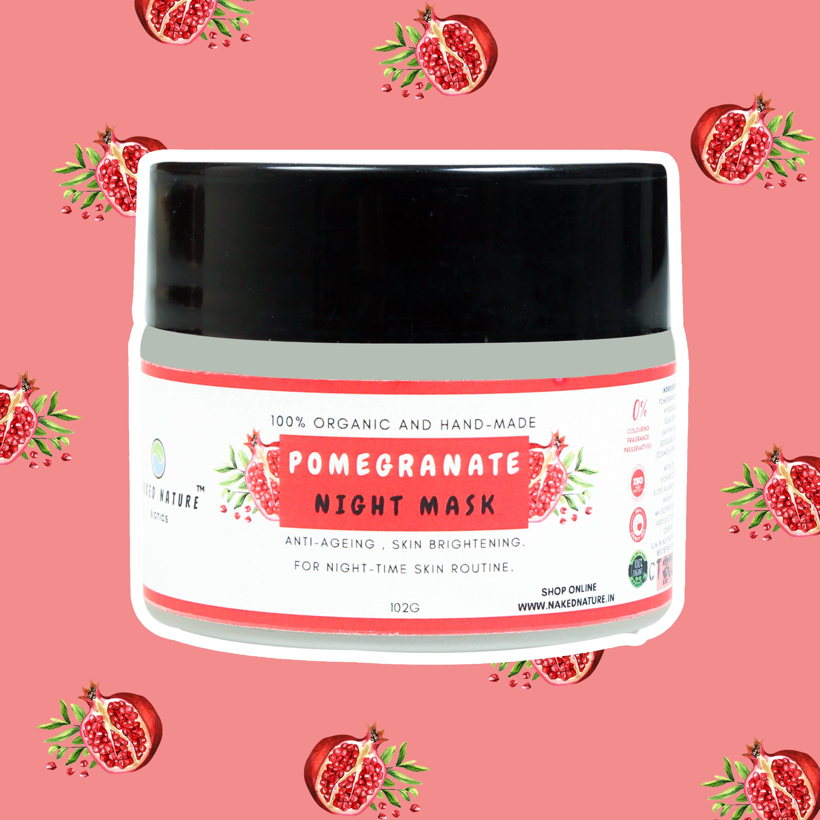 Pomegranate Night Mask (102G) - For Dullness, Anti-Ageing and Skin Brightness.